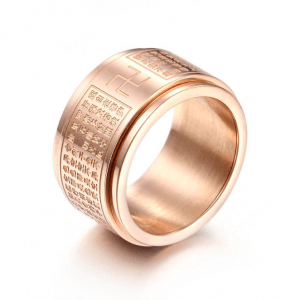 2021 Unisex Luxury Prayer Stainless Steel Ring