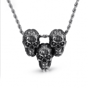 China Stainless Steel Jewelry Wholesale Punk Style Skulls Pendant
