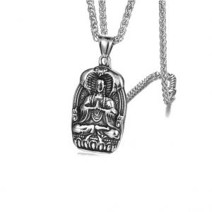 China Stainless Steel Jewelry Wholesales Antique Buddha Pendant Necklace