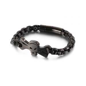 skull charm mens bracelet