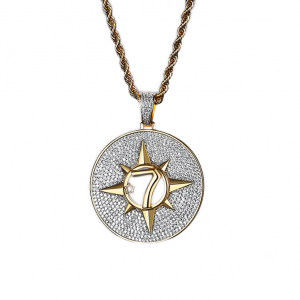 hip hop style cz compass pendant necklace wholesales