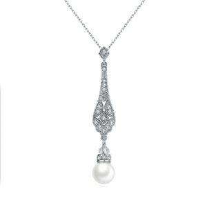 Pearl crystals teardrop pendant necklace wholesales from China