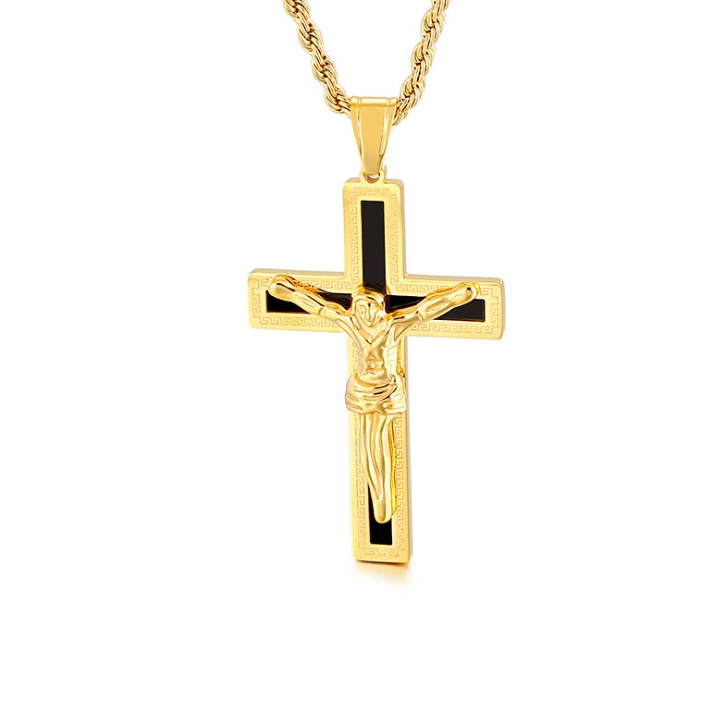Titanium Steel Jewelry Unisex Jesus Cross Pendant