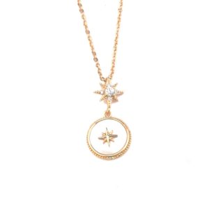 Fashion Jewelry CZ Hexagram Star Moon Choker Necklace