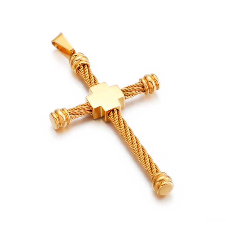 Titanium Steel Jewelry Hip Hop Ropes Cross Pendant