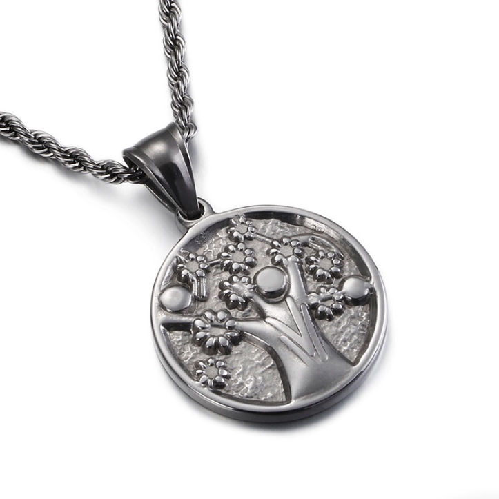 316l Stainless Steel Jewelry Hiphop Men's Life Tree Pendant