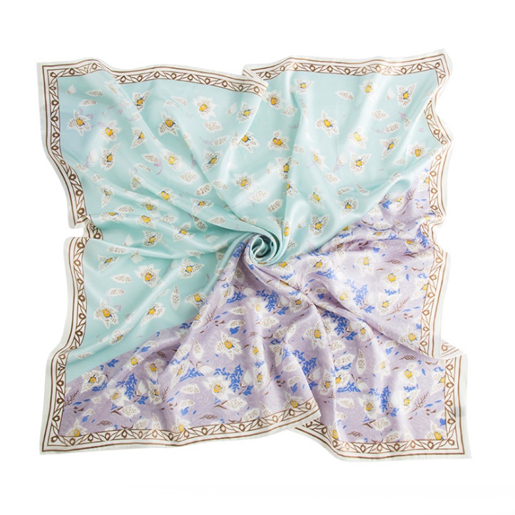 Bohemian Square 100% Real Mulberry Silk Scarf