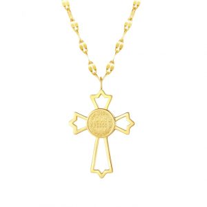316l Stainless Steel Carving Cross Necklace