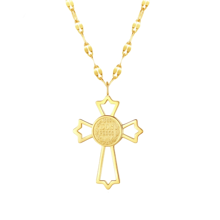 316l Stainless Steel Carving Cross Necklace
