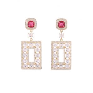 china factory wholesales brass jewelry diamond earrings
