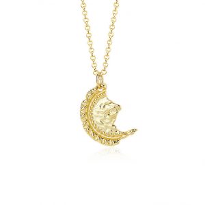 925 Silver 5.5g Owl Moon Pendant Necklace