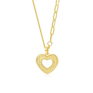 Factory 925 Silver Hollow Spots Heart Pendant Necklace