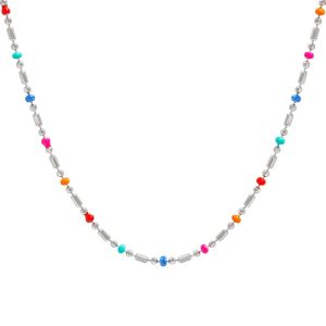 Factory Multi-colors 925 Silver Beads Choker Necklace