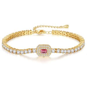 Factory Direct Luxury Brass White CZ Stone Bridal Bracelet