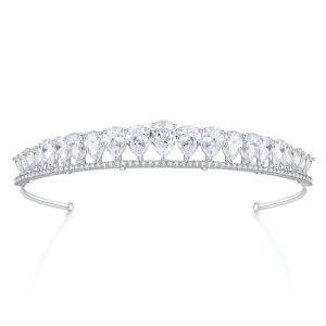 Factory Direct Luxury White Teardrop Stones Bridal Hair Band